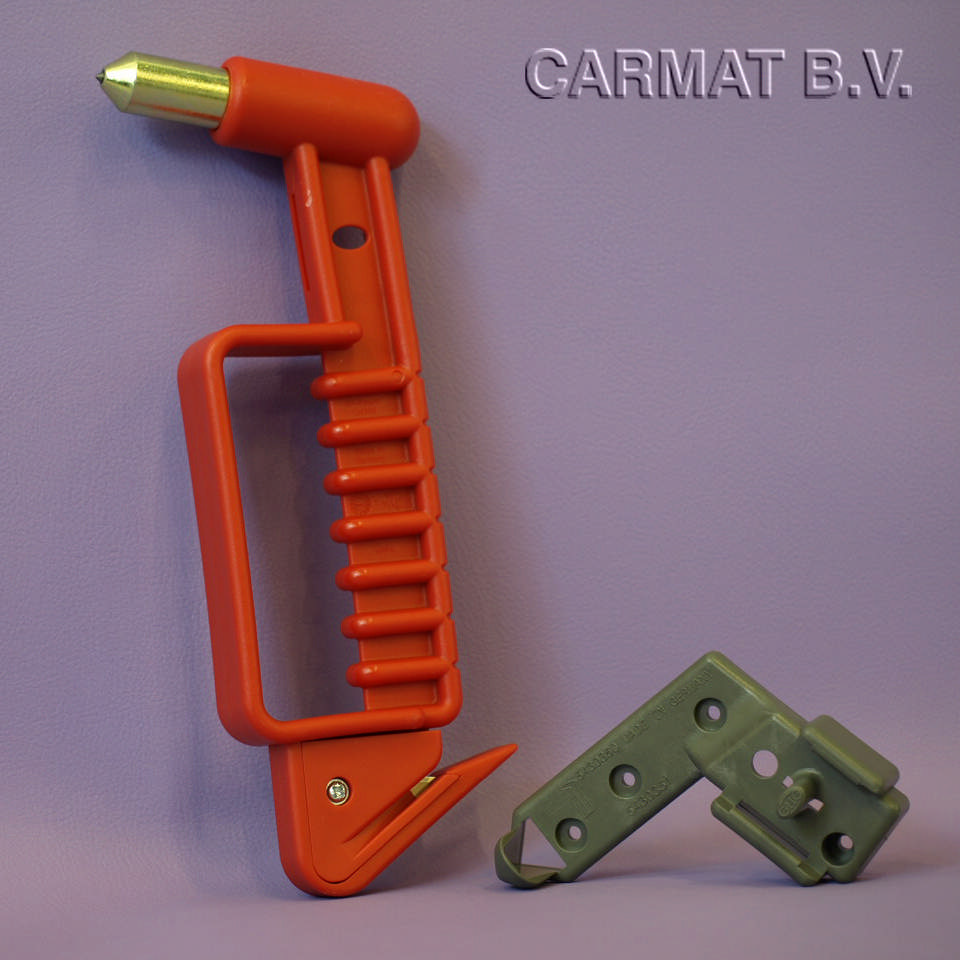 Emergency hammer big Bracket included Red