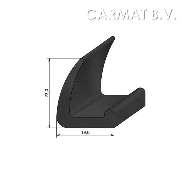 Sealing rubber profile 60 Sh Black
