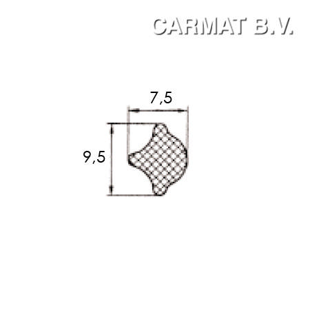 Filler size 2 for glazing profile