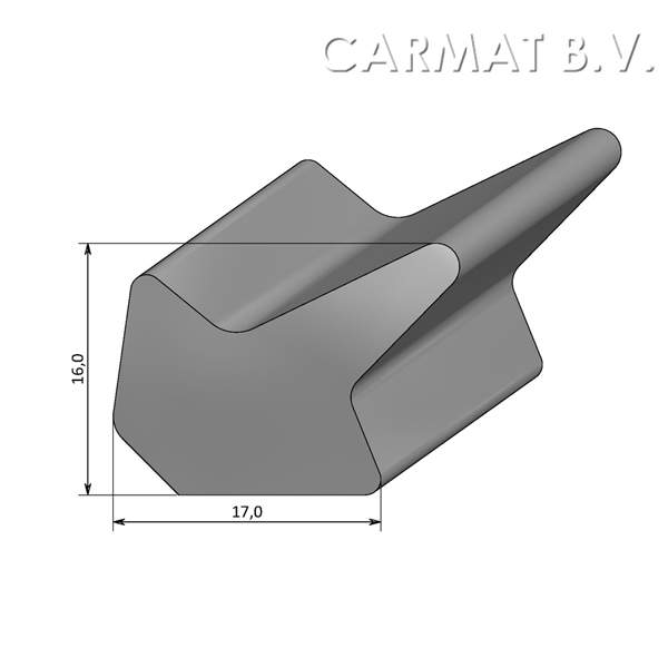 Sponge rubber profile Not self adhesive Grey