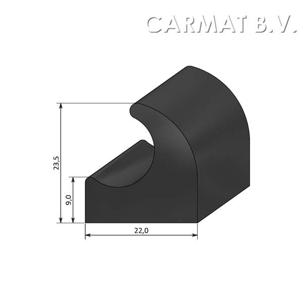 Sponge rubber profile Not self adhesive Dark grey