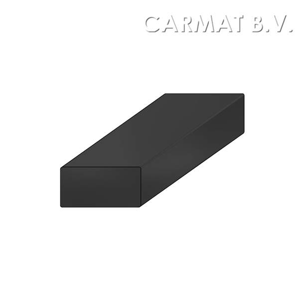 Square sponge rubber profile Self adhesive Black