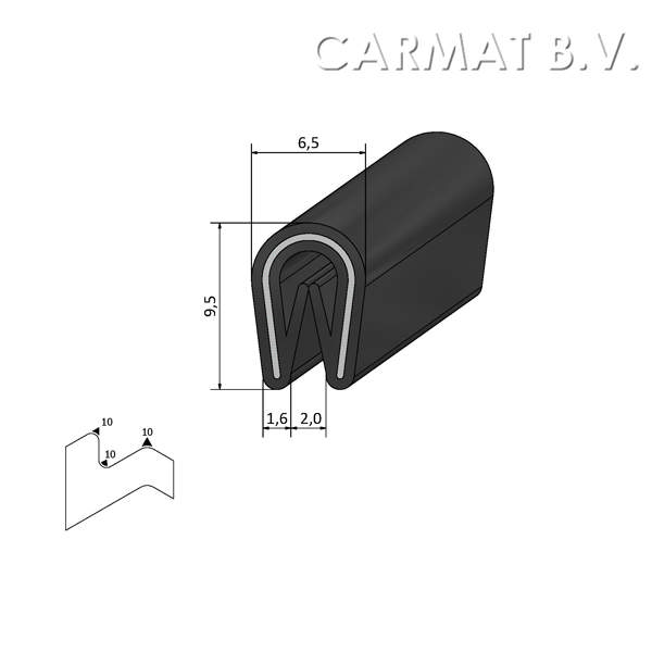 Edge protector PVC 1-2 MM S.U./20M