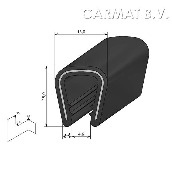 Edge protector PVC 6-8 MM S.U./100M