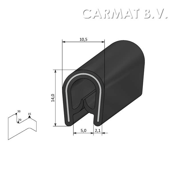 Edge protector PVC 1-4 MM S.U./20M