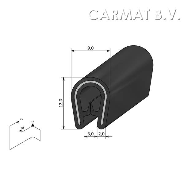Edge protector PVC 1-3 MM S.U./100M