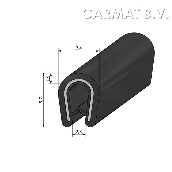 Edge protector rubber 0,5-2 MM S.U./100M