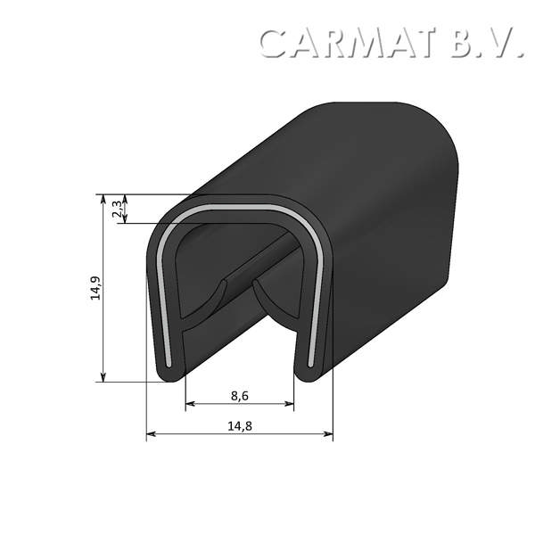 Edge protector rubber 5-8 MM S.U./100M