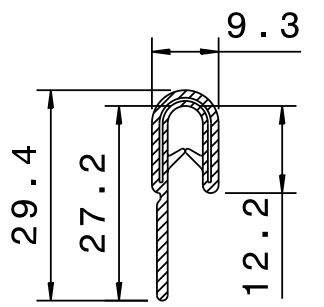 Edge protector PVC 2-3 MM with longer side S.U./50M