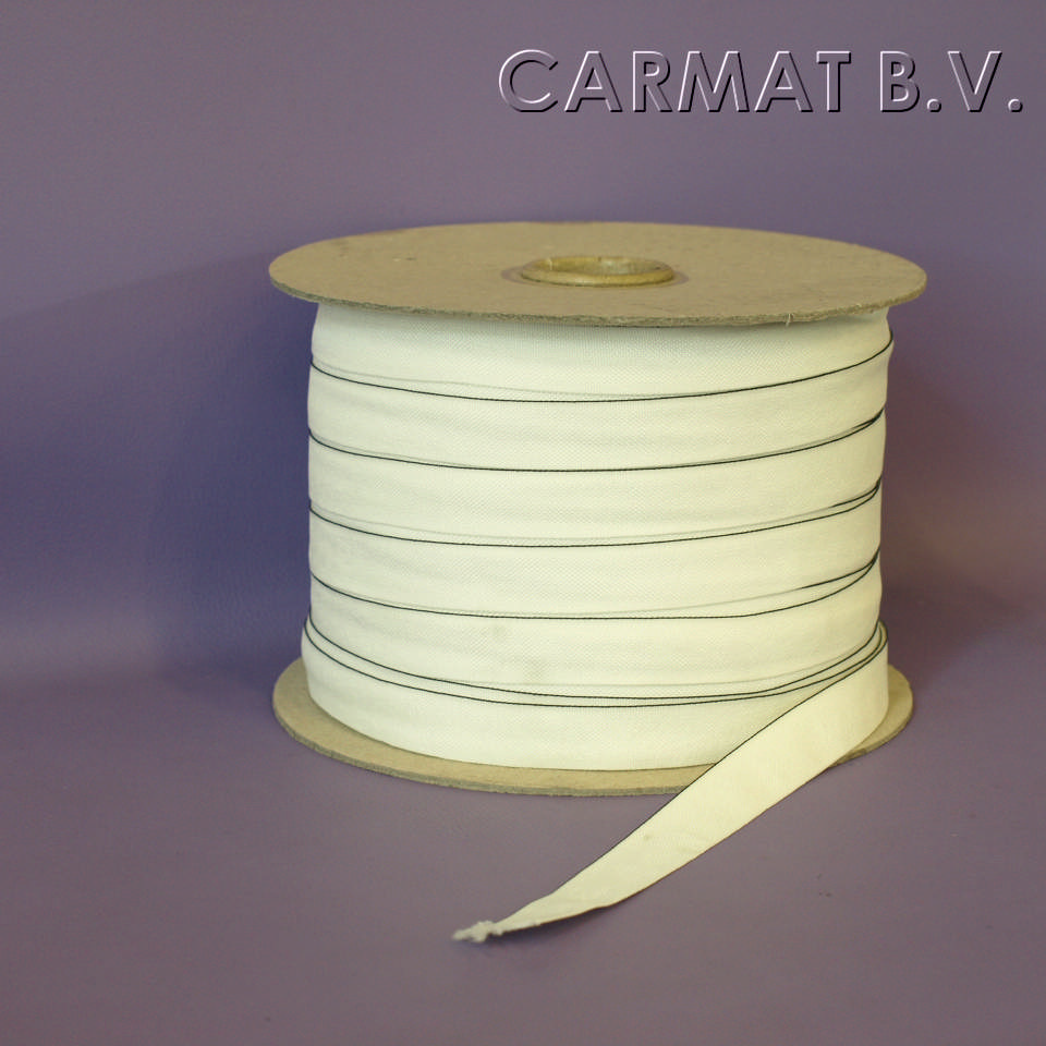 Curtain tape width 20 mm white per roll 25/m