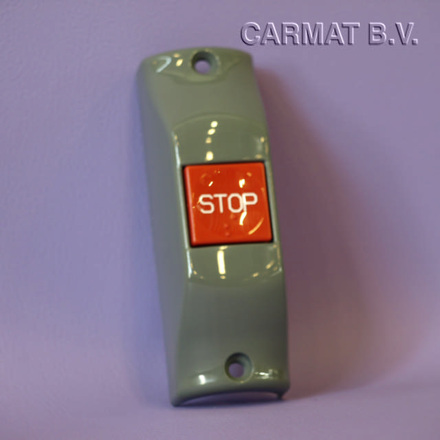 Push button Grey tube mounting, text STOP