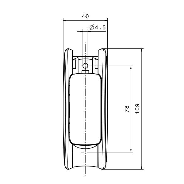 Push button NEW f/ tube, grey house, yellow button w/ STOP