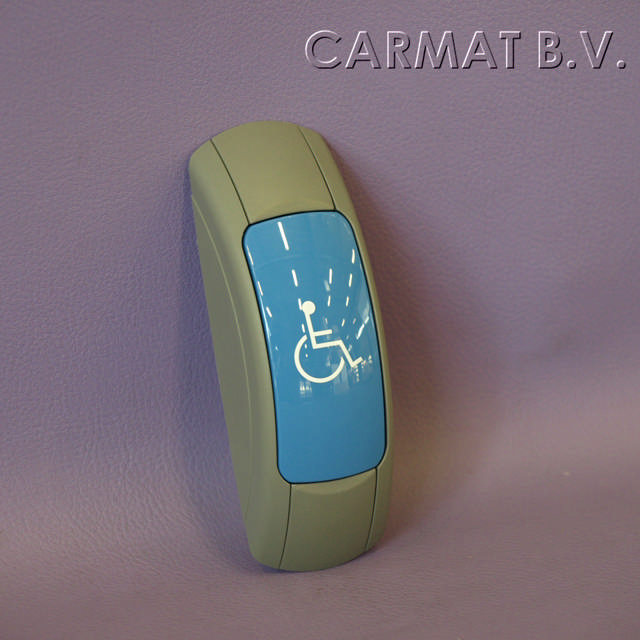 Stopknop wand grijs knop blauw rolstoel wit afname per/10ST