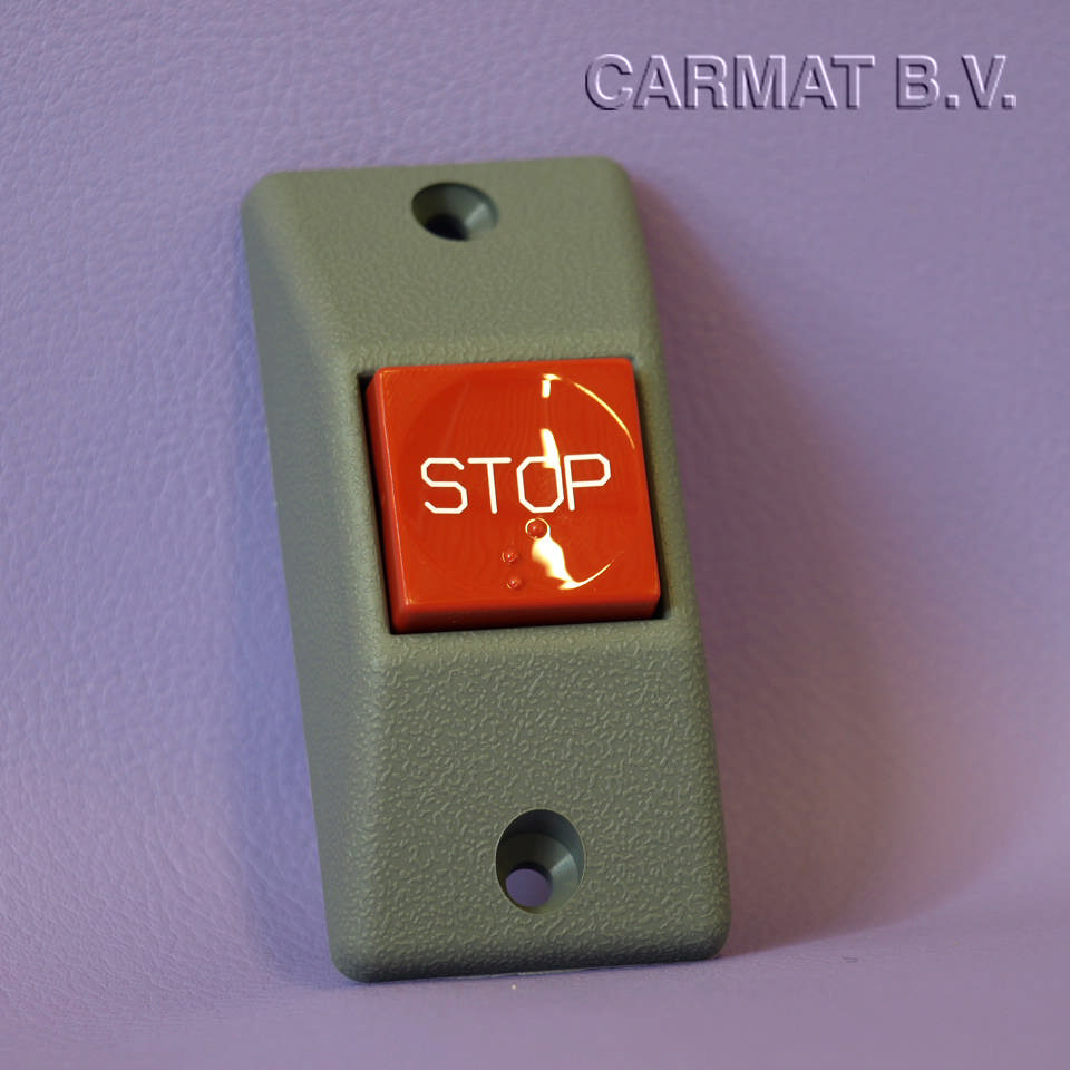 Push button Grey, surface mounting, text STOP