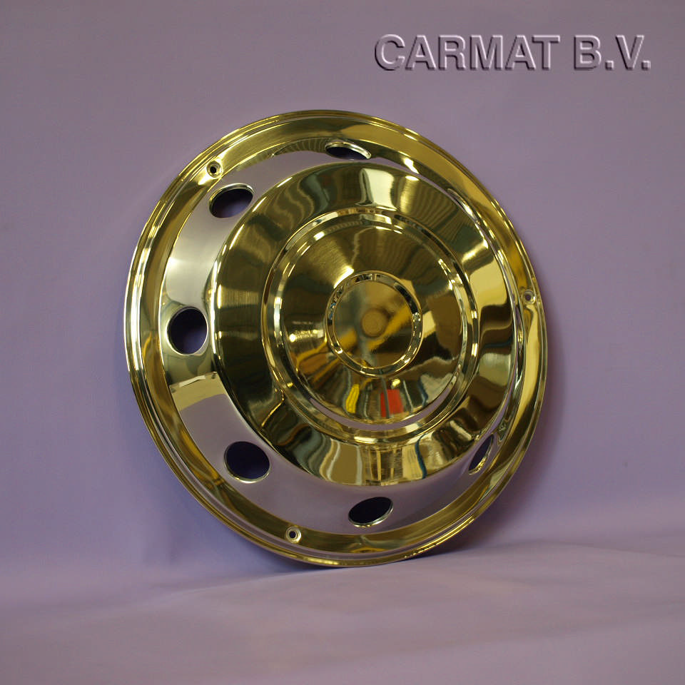 Wheelcover stainless steel 17,5 inch Front, bracket included