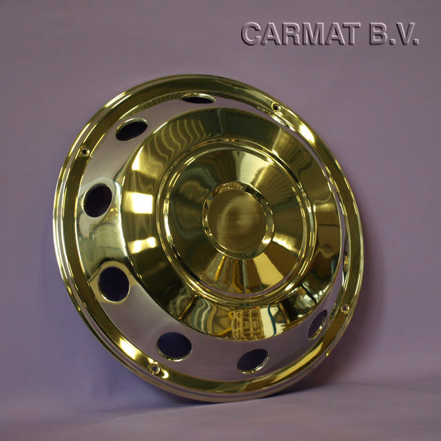 Wheelcover stainless steel 19,5 inch Front, bracket included