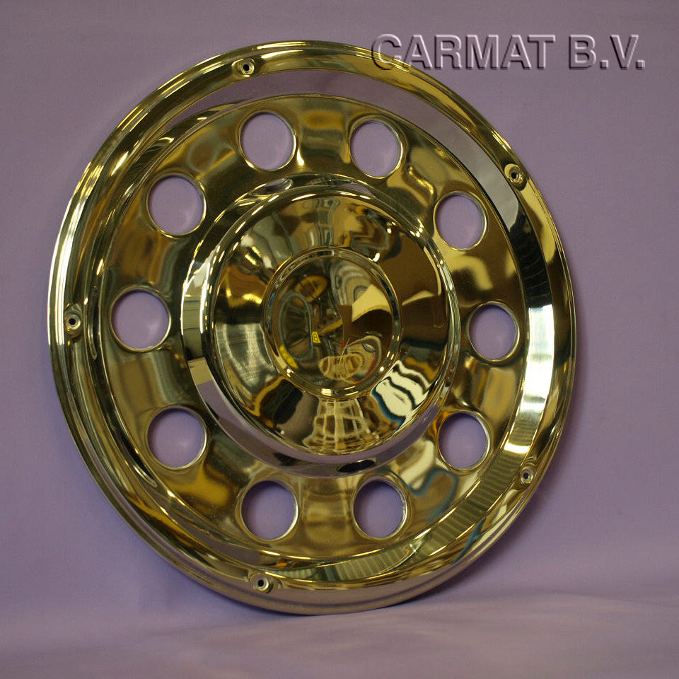 Wheelcover stainless steel 22,5 inch Rear, bracket included