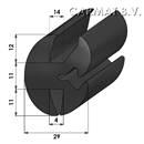 Peesrubberprofiel 14/4 op bestelling per 14,5 m