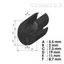 Glazing profile Glass 5.5 mm / Steel 2 mm