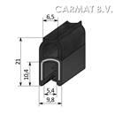 Sealing section rubber 1-3 MM top bulb S.U. on request