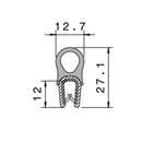 Sealing section PVC/rubber 2-4 MM top bulb S.U. on request