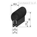 Sealing section rubber 0,5-1,5 MM top bulb S.U. on request