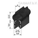 Sealing section rubber 2,5-4 MM top bulb S.U. on request