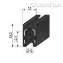 Sealing section rubber 1-2 MM top bulb S.U. on request