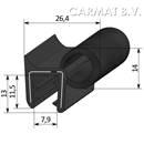 Sealing section rubber 6,5-7,5 MM top bulb S.U. on request