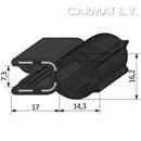 Sealing section rubber 3-5 MM top bulb S.U. on request
