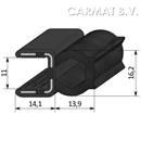 Sealing section rubber 9,5-10,5 MM top bulb S.U. on request