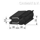 Sealing section rubber 1-3,5 MM top bulb S.U. on request