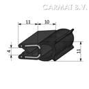 Sealing section rubber 1,5-3 MM top bulb S.U. on request