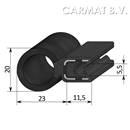 Sealing section rubber 3-5 MM top bulb S.U. on request