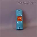 Push button Blue tube mounting, text STOP
